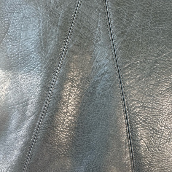 Zara Dark Green A-Line Leather Mini Skirt - Picture 5 of 5